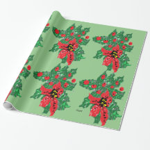 クリスマスラッピング紙: POINSETTIAS