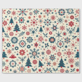 クリスマスラッピング – 紙ヴィンテージの色 ラッピングペーパー (フラット)