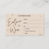 クリスマスラッフルウィンタースノーカンパニーロゴチケット プレイスカード (正面)