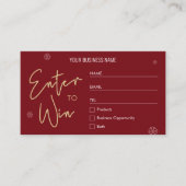 クリスマスラッフルエンターでビジネスロゴを獲得するチケット プレイスカード (正面)