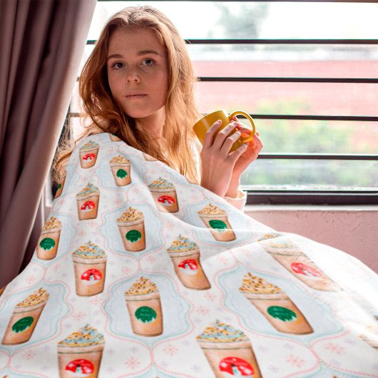 クリスマスラテオージースノーフレークパターン フリースブランケット