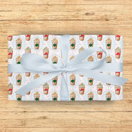 クリスマスラテオージースノーフレークパターン ラッピングペーパー