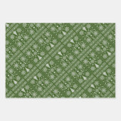 クリスマスラバークロスパターンサンプラーデザイン ラッピングペーパーシート (正面)