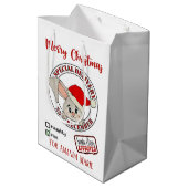 クリスマスラビットの特別な配信の名前を追加 ミディアムペーパーバッグ (裏面アングル)