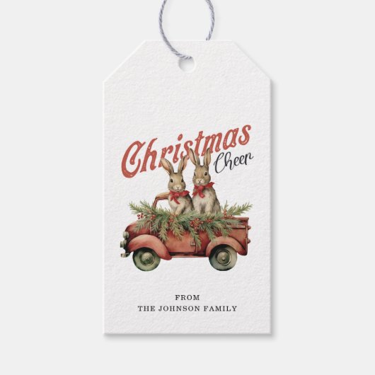 クリスマスラビットギフトラベル ギフトタグ (正面)