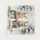 クリスマスラビットタペストリー タペストリー (正面(横))