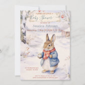 クリスマスラビットピータークラシックベイビーシャワー 招待状 (正面)
