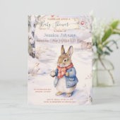 クリスマスラビットピータークラシックベイビーシャワー 招待状 (スタンド正面)