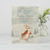 クリスマスラビットピーターヴィンテージベビーシャワー 招待状 (スタンド正面)