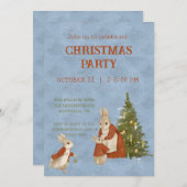 クリスマスラビットピーターヴィンテージ招待状 招待状 (正面/裏面)