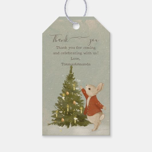 クリスマスラビットピーターヴィンテージ ギフトタグ (正面)
