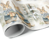 クリスマスラビットラッピング紙 ラッピングペーパー (ロールコーナー)