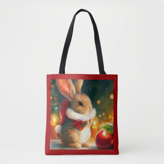 クリスマスラビット1 トートバッグ (正面)
