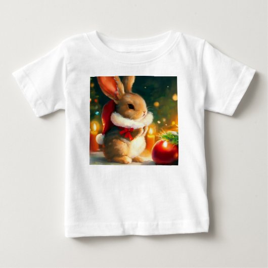クリスマスラビット1 ベビーTシャツ (正面)