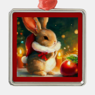 クリスマスラビット1 メタルオーナメント