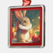 クリスマスラビット1 メタルオーナメント (左)
