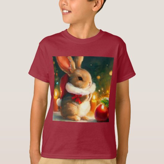 クリスマスラビット1 Tシャツ (正面)