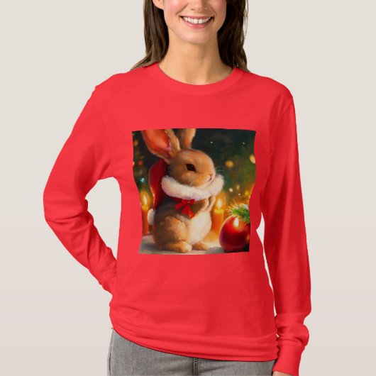 クリスマスラビット1 Tシャツ (正面)