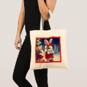 クリスマスラビット3 トートバッグ (正面(商品))