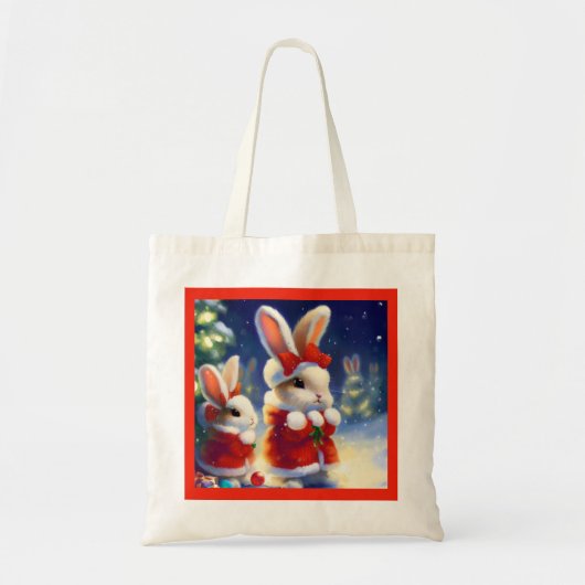 クリスマスラビット3 トートバッグ (正面)
