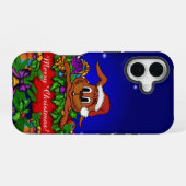 クリスマスラビット iPhone 16ケース (裏面横)