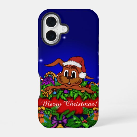 クリスマスラビット iPhone 16ケース (裏面)
