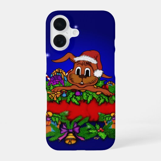 クリスマスラビット iPhone 16ケース (裏面)