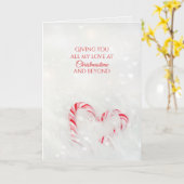 クリスマスラブキャンディーケーンハート カード (黄色い花)