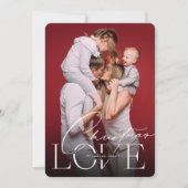 クリスマスラブクラシックタイポグラフィミニマリスト写真 シーズンカード (正面)