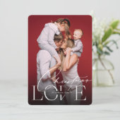 クリスマスラブクラシックタイポグラフィミニマリスト写真 シーズンカード (スタンド正面)