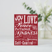 クリスマスラブジョイフルーツオブザスピリットタイポグラフィ シーズンポストカード (スタンド正面)