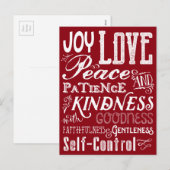 クリスマスラブジョイフルーツオブザスピリットタイポグラフィ シーズンポストカード (正面/裏面)