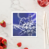 クリスマスラブスノーフレークホリデーズウィンターウェディング スタンダードカクテルナプキン (インサイチュ)