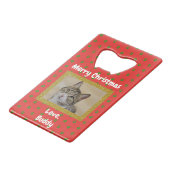 クリスマスラブドッグキャットパパペット写真 クレジットカード栓抜き (正面アングル)