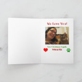 クリスマスラブドッグキャットペットパパママカスタムの写真 シーズンカード (内部)