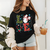 クリスマスラブナースかわいい医療雪だるまホリー トライブレンドTシャツ