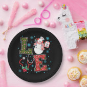 クリスマスラブナースかわいい医療雪だるまホリー ペーパープレート (パーティー)