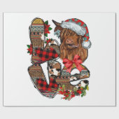 クリスマスラブハイランド牛 ラッピングペーパー (フラット)