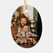 クリスマスラブハートレッドファミリーカスタムの写真 セラミックオーナメント (裏面)