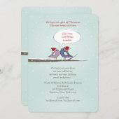 クリスマスラブバードホリデーカード/新しい住所 シーズンカード (正面/裏面)