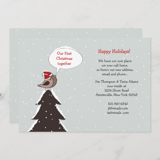 クリスマスラブバードホリデームービングアナウンス シーズンカード (正面/裏面)