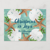 クリスマスラブビーチリースシーグリーンポストカード シーズンポストカード (正面)