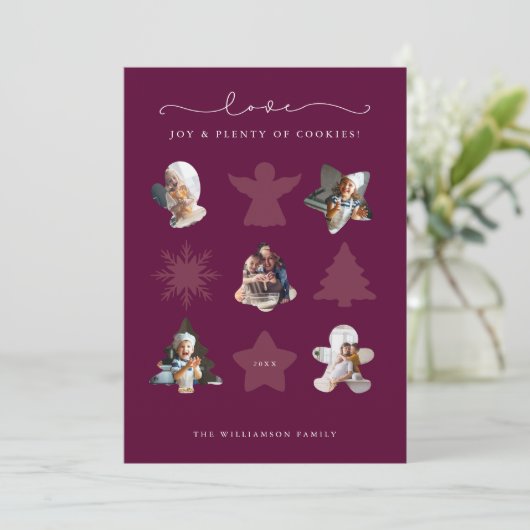 クリスマスラブベーキングクッキーカッターファミリーフォト シーズンカード (スタンド正面)