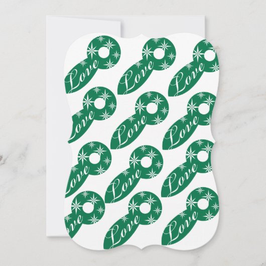 クリスマスラブホワイトスターフラットグリーティングカード カード (正面)