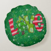 クリスマスラブラウンド装飾用クッション ラウンドクッション (裏面)