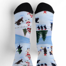 クリスマスラブラドールアイススケートで滑る