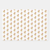 クリスマスラブラドールイエロードッグインサンタハット ラッピングペーパーシート (正面)
