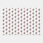 クリスマスラブラドールドッグズインサンタハット ラッピングペーパーシート (正面3)