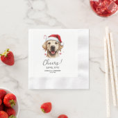 クリスマスラブラドールドッグパーソナライズされた応援 縁ありカクテルナプキン (インサイチュ)