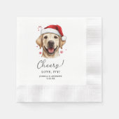 クリスマスラブラドールドッグパーソナライズされた応援 縁ありカクテルナプキン (正面)